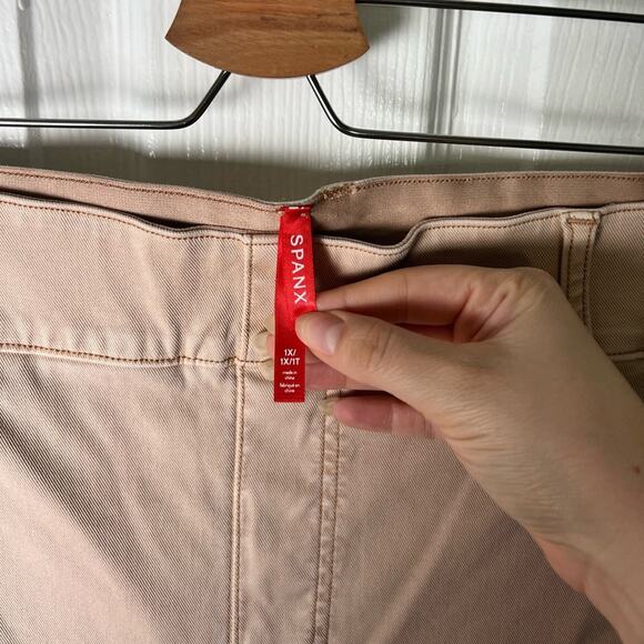 Spanx Stretch Twill Cropped Wide Leg Pant Pale Pink 1X - Picture 7 of 7